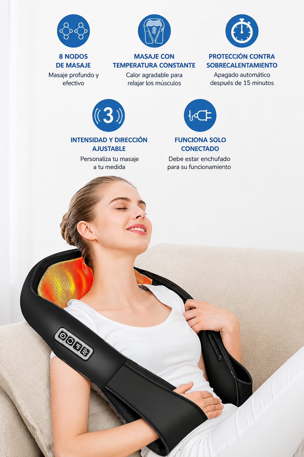 Masajeador cervical shiatsu con calor - vista 2